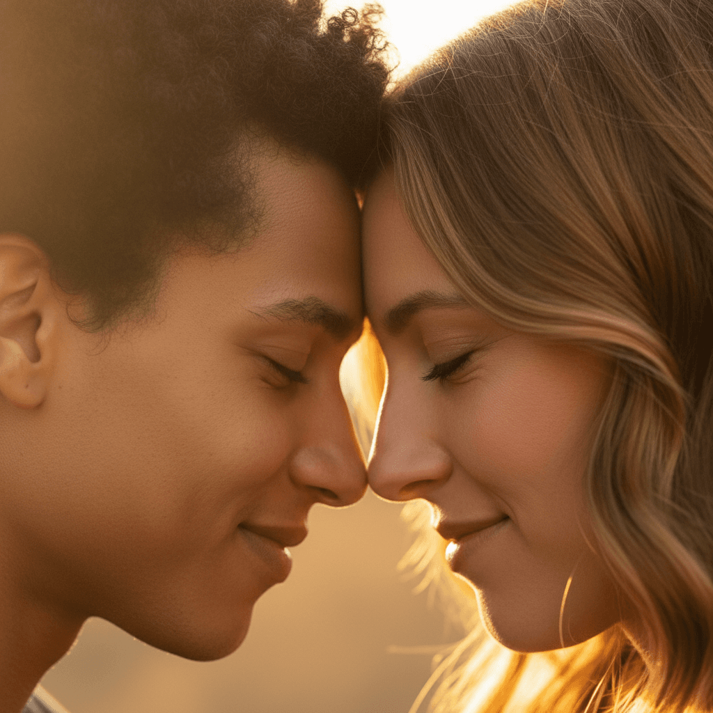 Intimate portrait with warm candlelit aesthetic