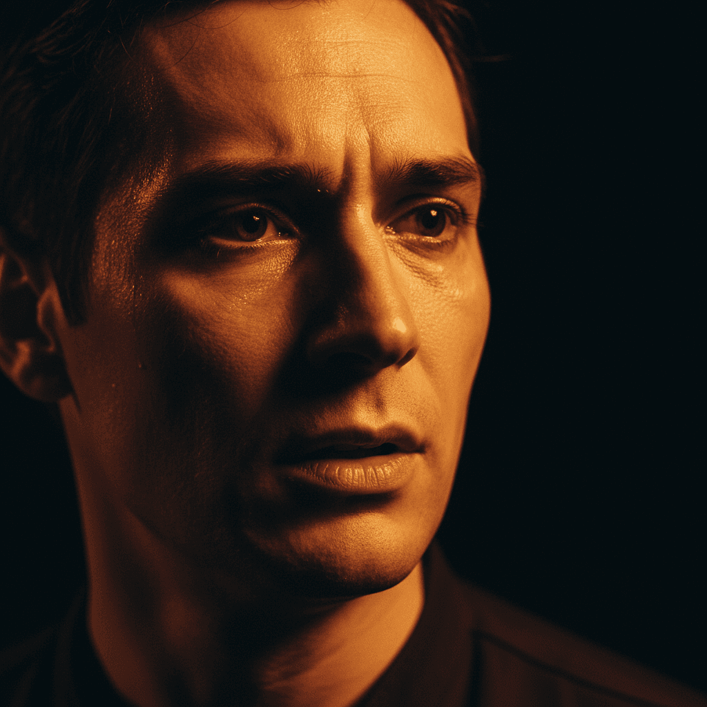 Actor portrait with dramatic film lighting