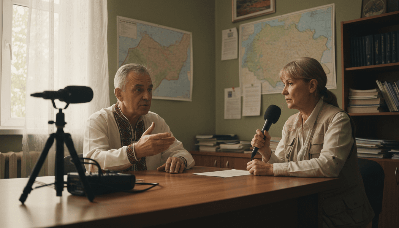 Actor on television production set