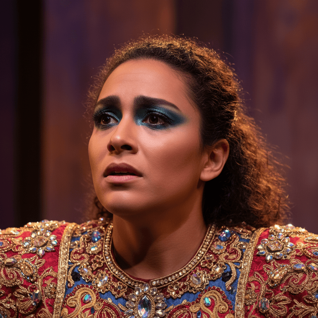 Actor in character with dramatic lighting